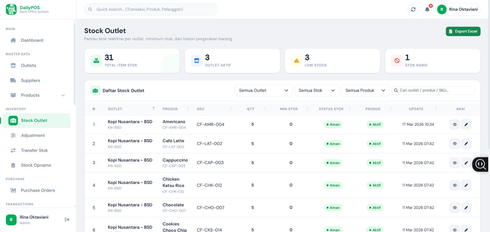 DailyPOS Inventory Management